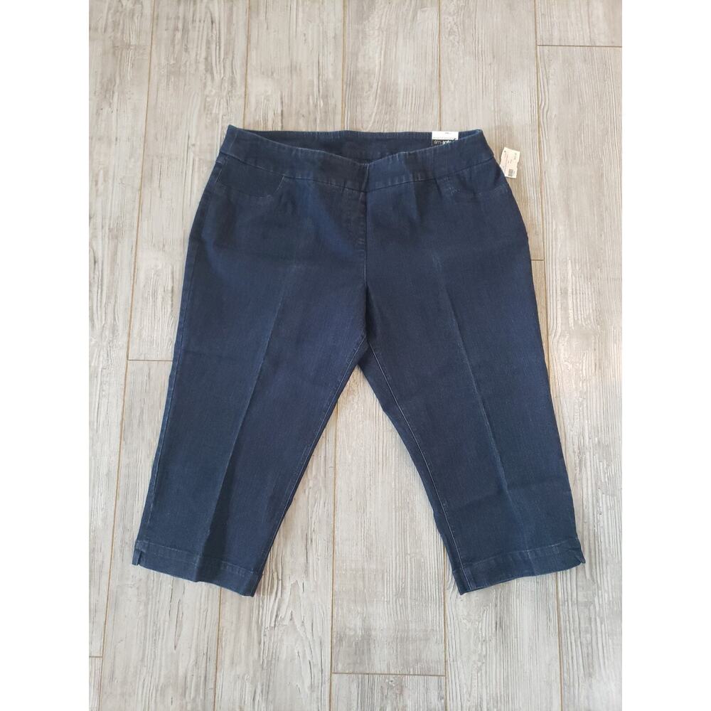 Slim Sation 20 W Tummy Control Pants Wide Band Crop Blue Tummy Control Jeans